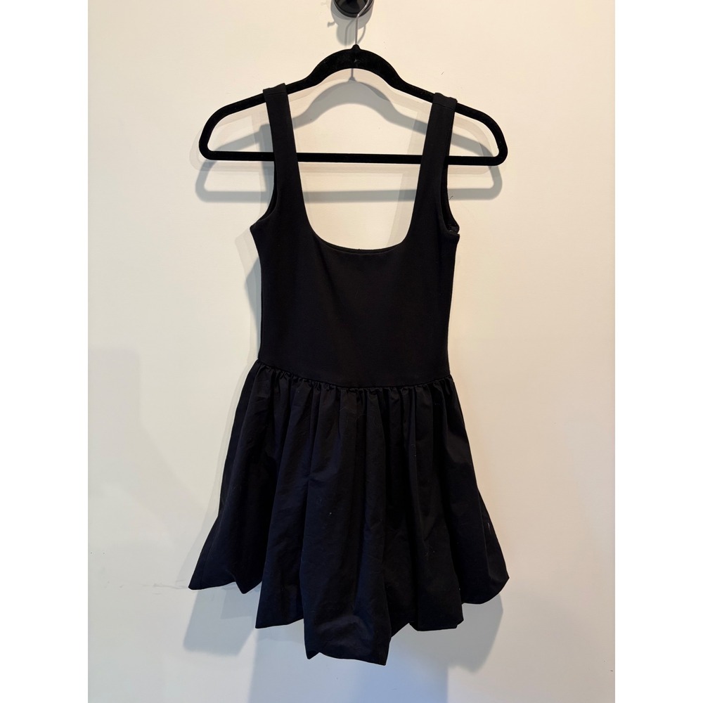 Camila Coelho Black Bubble Hem Mini Dress Sleeveless Scoop Neck XS